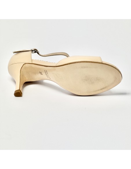 Scarpa da ballo donna tango argentino latino liscio pelle carne suola cuoio pomiciato tacco 70