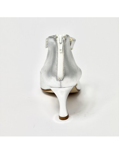 Scarpa da ballo donna latino americano ballo da sala liscio tomaia argento suola cuoio tacco 80