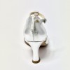 Scarpa da ballo donna liscio da sala standard punta chiusa pelle argento suola cuoio tacco 70 rocchetto