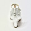 Scarpa da ballo donna liscio da sala standard punta chiusa pelle argento suola cuoio tacco 50