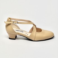 Scarpa da ballo donna ballo da sala liscio latino tango pelle carne suola bufalo tacco 30 largo
