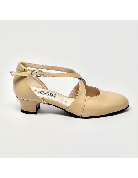 Scarpa da ballo donna ballo da sala liscio latino tango pelle carne suola bufalo tacco 30 largo