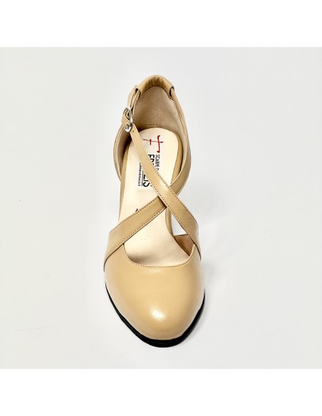 Scarpa da ballo donna ballo da sala liscio tango latino pelle carne suola bufalo tacco 70 rocchetto
