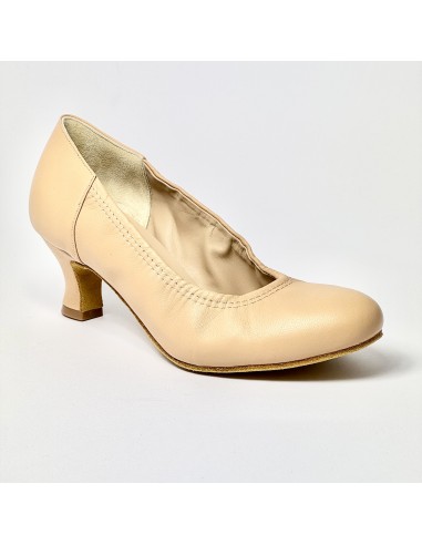 Scarpa da ballo donna liscio da sala standard punta chiusa pelle carne suola bufalo tacco 50 rocchetto