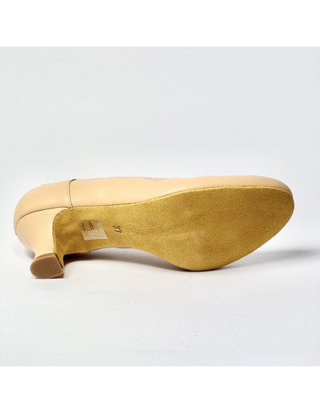 Scarpa da ballo donna liscio da sala standard punta chiusa pelle carne suola bufalo tacco 50 rocchetto