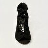 Scarpa da ballo donna latino americano liscio da sala camoscio nero suola cuoio tacco 80 rocchetto