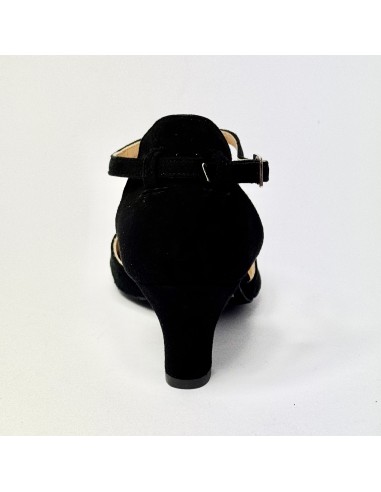 Scarpa da ballo donna latino americano liscio da sala camoscio nero glitter argento suola bufalo tacco 50