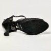 Scarpa da ballo donna latino americano liscio da sala spuntata pelle glitter nero suola bufalo tacco 70 rocchetto