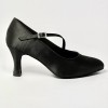 Scarpa da ballo donna ballo da sala standard liscio raso nero suola bufalo tacco 70 rocchetto