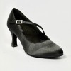 Scarpa da ballo donna ballo da sala standard liscio raso nero suola bufalo tacco 70 rocchetto