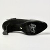 Scarpa da ballo donna da sala standard liscio punta chiusa raso nero suola bufalo tacco 50