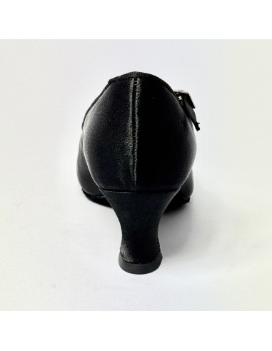 Scarpa da ballo donna da sala standard liscio punta chiusa raso nero suola bufalo tacco 50