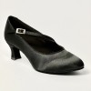 Scarpa da ballo donna da sala standard liscio punta chiusa raso nero suola bufalo tacco 50