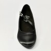 Scarpa da ballo donna da sala standard liscio punta chiusa raso nero suola bufalo tacco 50