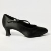 Scarpa da ballo donna da sala standard liscio punta chiusa raso nero suola bufalo tacco 50