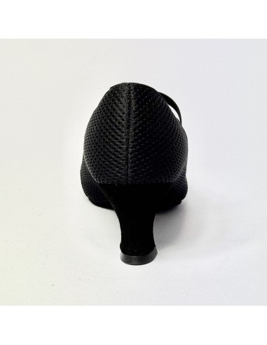 Scarpa da ballo donna ballo da sala standard liscio punta chiusa camoscio tessuto traspirante nero suola bufalo tacco 60