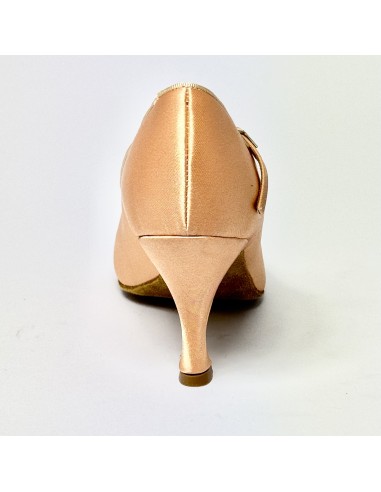 Scarpa da ballo donna ballo da sala standard punta chiusa raso carne suola bufalo tacco 70 rocchetto