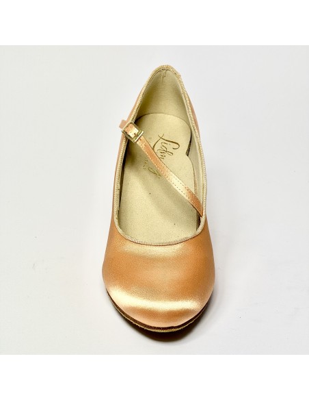 Scarpa da ballo donna ballo da sala standard punta chiusa raso carne suola bufalo tacco 70 rocchetto