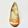 Scarpa da ballo donna ballo da sala standard punta chiusa raso carne suola bufalo tacco 70 rocchetto