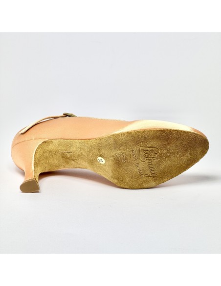 Scarpa da ballo donna ballo da sala standard punta chiusa raso carne suola bufalo tacco 70 rocchetto