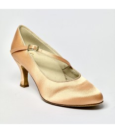 Scarpa da ballo donna ballo da sala standard punta chiusa raso carne suola bufalo tacco 70 rocchetto