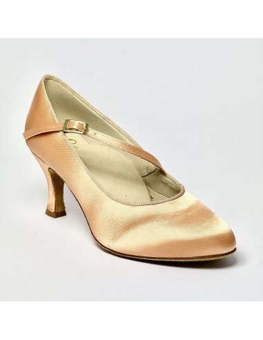 Scarpa da ballo donna ballo da sala standard punta chiusa raso carne suola bufalo tacco 70 rocchetto