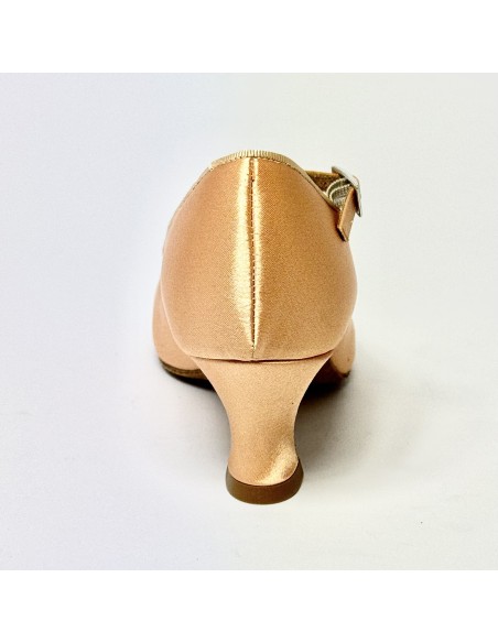 Scarpa da ballo donna standard cinturino trasversale raso carne suola bufalo tacco 50 rocchetto