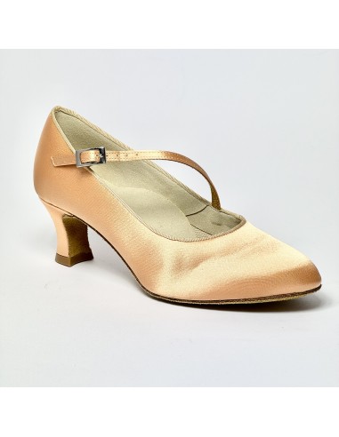 Scarpa da ballo donna standard cinturino trasversale raso carne suola bufalo tacco 50 rocchetto