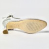 Scarpa da ballo donna ballo da sala liscio punta chiusa pelle argento suola cuoio tacco 70 rocchetto