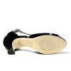 Scarpa da ballo donna latino americano ballo da sala liscio camoscio nero tessuto galassia suola cuoio pomiciato tacco 50