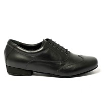 Scarpa da ballo uomo ballo da sala liscio tango argentino latino americano pelle nera suola bufalo tacco 20