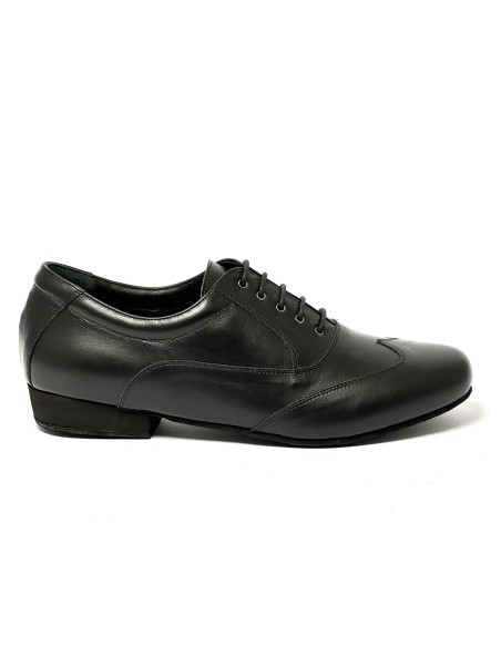 Scarpa da ballo uomo ballo da sala liscio tango argentino latino americano pelle nera suola bufalo tacco 20