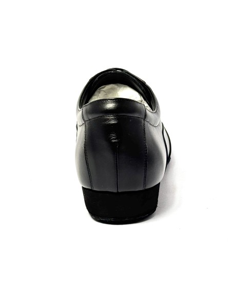 Scarpa da ballo uomo ballo da sala liscio tango argentino latino americano pelle nera suola bufalo tacco 20
