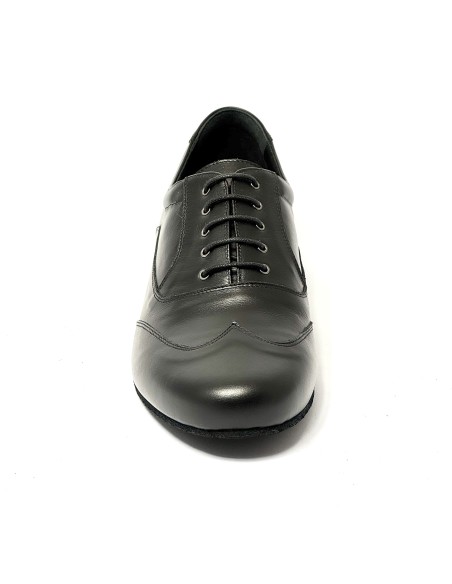 Scarpa da ballo uomo ballo da sala liscio tango argentino latino americano pelle nera suola bufalo tacco 20