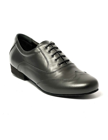Scarpa da ballo uomo ballo da sala liscio tango argentino latino americano pelle nera suola bufalo tacco 20