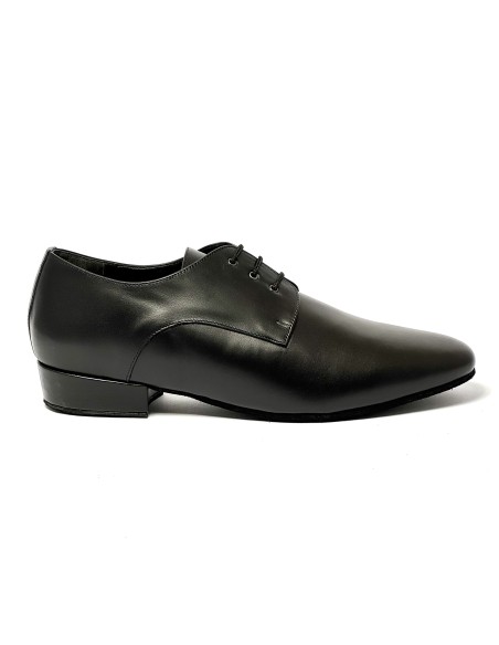 Scarpa da ballo uomo ballo da sala liscio tango argentino latino americano pelle nera suola bufalo tacco 25