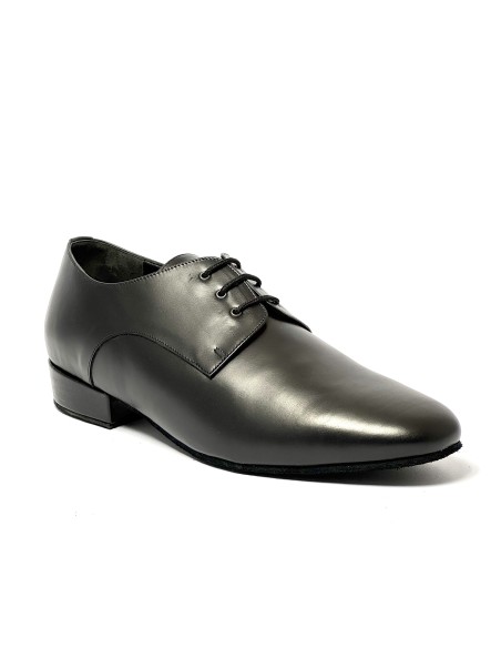 Scarpa da ballo uomo ballo da sala liscio tango argentino latino americano pelle nera suola bufalo tacco 25