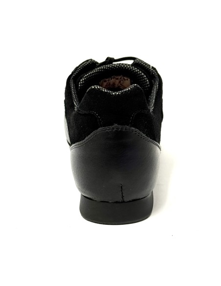Sneakers da ballo per uomo latino americano tango argentino ballo da sala pelle camoscio nero suola intercambiabile  tacco 20