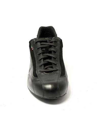 Sneakers da ballo per uomo latino americano tango argentino ballo da sala pelle camoscio nero suola intercambiabile  tacco 20