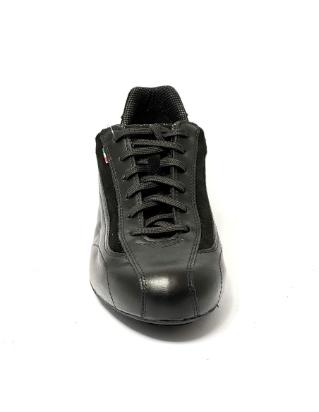 Sneakers da ballo per uomo latino americano tango argentino ballo da sala pelle camoscio nero suola intercambiabile  tacco 20