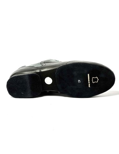 Sneakers da ballo uomo latino americano tango argentino ballo da sala liscio pelle nera camoscio grigio suola bufalo tacco 20