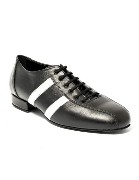 Sneakers pelle nero pelle argento suola gommina tacco 20
