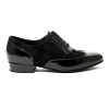 Scarpa da ballo vernice camoscio nero suola bufalo tacco 25