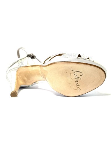 Spuntata raso argento tutte strass plateau 1,5 cm suola cuoio tacco 85 stiletto