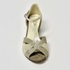 Scarpa da ballo latino americano ballo da sala liscio nabuk miele platino glitter platino suola cuoio pomiciato tacco 40 largo