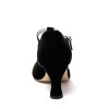 Spuntata camoscio nero e strass suola cuoio tacco 70