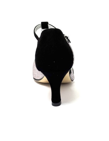 Scarpa da ballo donna latino ballo da sala tango camoscio nero glitter arcobaleno suola in cuoio pomiciato tacco 65  stiletto