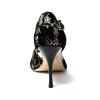 Scarpa da ballo donna tango argentino latino ballo da sala liscio pizzo bronzo suola cuoio pomiciato tacco 90 stiletto