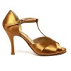 Scarpa da ballo donna latino americano tango argentino ballo da sala raso cipria scuro suola cuoio pomiciato tacco 90 stiletto