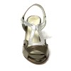 Scarpa da ballo donna tango argentino latino ballo da sala pelle canna di fucile argento suola cuoio pomiciato tacco 65 stiletto